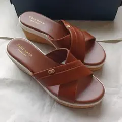 COLE HAAN GRAND.OS レザー ウェッジ サンダルのサムネイル