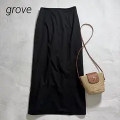 グローブ/ワールド/ロングタイトスカート/バッグゴム仕様/ストレッチ/黒/Mのサムネイル