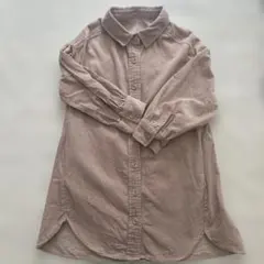 GU コーデュロイ　シャツワンピース 長袖　ピンク