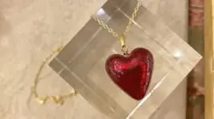 ベネチアングラスハートネックレス