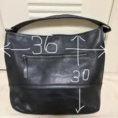 マーガレットハウエル ショルダーバッグ ロゴ刻印 レザー ブラック