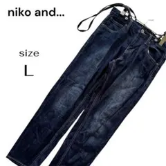 niko and... サスペンダー付き デニムパンツ インディゴ Lサイズ