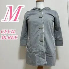 CECIL McBEE グレー パーカー レース Mサイズ　カジュアルコーデのサムネイル