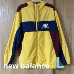 new balance ナイロンジャケット フード付きLサイズ黄色ニューバランス