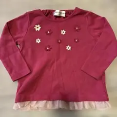 花刺繍 長袖カットソー　moo non non