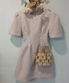 8日限定⭐上品ピンク ꕤ半袖ミニワンピース