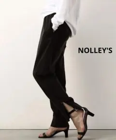 NOLLEY'S フィブリルサテンジョガーウォッシャブルパンツ　サイズ2ブラック