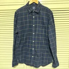 GAP ネイビー チェック柄 長袖シャツ
