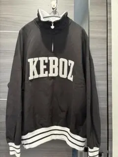 KEBOZ ハーフジップ スウェット トレーナー ブラックのサムネイル