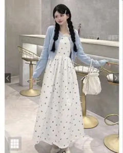 花柄ジャガードフレアワンピース[gn389]