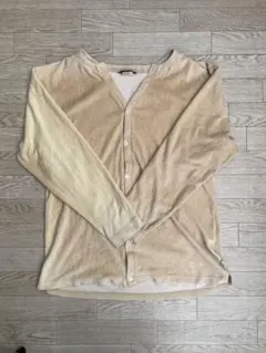 WOOLRICH ベージュ Vネック カーディガン L