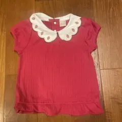 petit main いちご刺繍付き半袖トップス　100cm