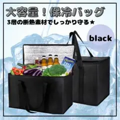 ★新品未使用★ 大きめ 保温 保冷 断熱バッグ クーラーバッグ 黒 保冷