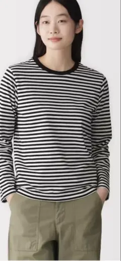 新品タグ付き！無印良品の天竺編み　クルーネック　長袖Tシャツ　Lサイズ