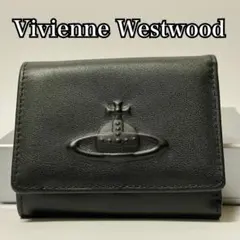 【新品未使用】Vivienne Westwood 三つ折り財布 ブラック ロゴ大