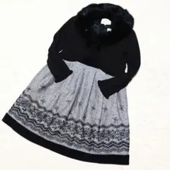 【希少】組曲 セットアップ ドレス ボレロ ファー ワンピース 花柄刺繍