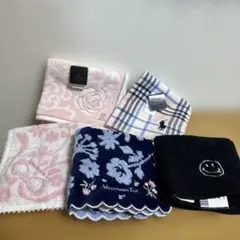 新品タオルハンカチ5枚セット（Polo,Afternoon Tea他)