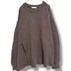 ショコラフィネローブ ブラウン ニット F セーター スリット カジュアル