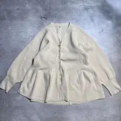 coca コカ　スポンディッシュニットペプラムカーディガン　アイボリー　Mサイズ