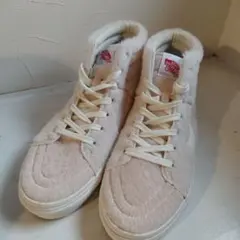 新品　VANS ファー素材 薄ピンク ハイカットスニーカー