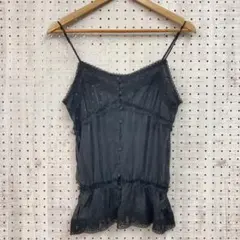 ダーク ボーホー ロマンティック グランジ 古着 ペプラム シアーキャミソールのサムネイル