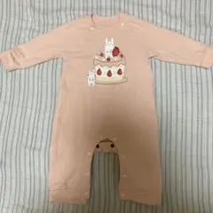 ウサギといちごのロンパース80cm