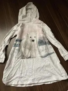 H&M ホッキョクグマ プリント ワンピース 122/128 パーカー　クマ柄