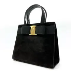 【Salvatore Ferragamo】ハンドバッグ　ヴァラリボン　スエード