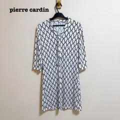 美品 Pierre Cardin ワンピース 幾何学柄 モノトーン 38のサムネイル