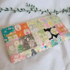 ハンドメイド長財布⑥　アニバーサリーパッチワーク　マルチカラー