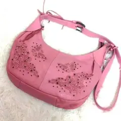 希少　ANNA SUI　ショルダーバッグ ピンク 蝶々 レース スタッズのサムネイル