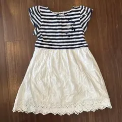 メゾピアノ　 ストライプ ワンピース 130cm