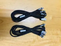 3in1 急速充電USBケーブル 1.2m２本 3種類のコネクタ 180度回転