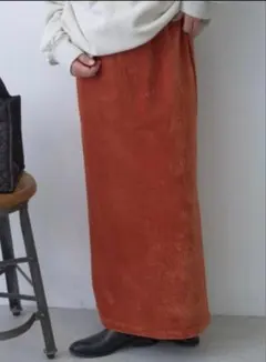 【美品】ピュアルセシン オレンジ ストレッチコールスカート