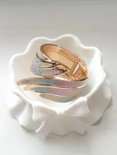 マルチ　ゴールド　ラグジュアリー　エンジェル　ウィング　バングル　ブレスレット