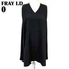 【美品】 FRAY I.D ノースリーブミニワンピース 0 ブラック 無地のサムネイル