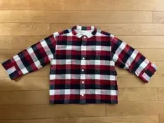 無印良品　フランネルチェックシャツ　スタンドカラー　110cm キッズ　両面起毛