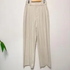 ユニクロ タックワイドパンツ ストレート XS ポリエステル お出かけ