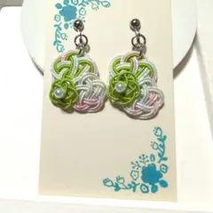 水引　梅結　イヤリング♡