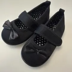 フォーマルシューズ 15cm ブラック リボン 女の子 入園式 発表会