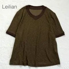 【レリアン】サマーニット 半袖 レース 綿混 日本製 薄手 美品 大きいサイズのサムネイル