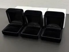 リングケース 3個セット 指輪ケース ジュエリーケース ベルベット風 箱のみ