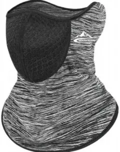 ネックウォーマー 防風防寒保温 男女兼用 フェイスカバー ライトグレー