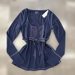 Hollister babydoll 長袖 トップス ネイビーのサムネイル