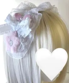 ★ウィッシュコア　白×ピンク　星ハート　ヘッドドレス　天使