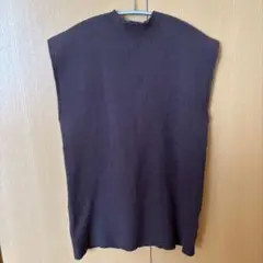 Louere ボトルネックノースリーブリブニットブラウンのサムネイル