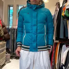 G-STAR RAW M ボーダー y2k バックプリントロゴ ダウンジャケット