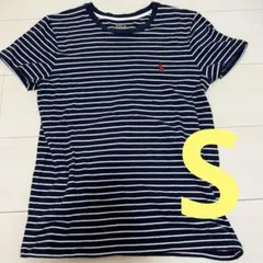 ラルフローレン ボーダー　ストライプ　Tシャツ　ネイビー　Sサイズ