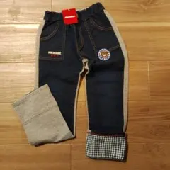 ミキハウス 長ズボン 120cm デニム スウェット チェック柄