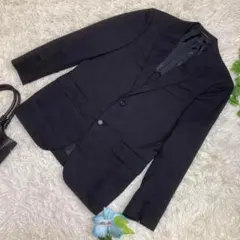 極美品　グリーンレーベルリラクシング　テーラードジャケット　黒　背抜き　48 L